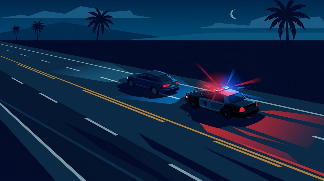 Blitz policial à noite
